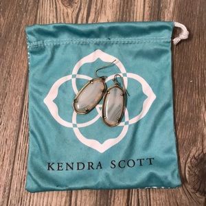 Elle Earrings In White Banded Agate